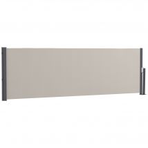 Outsunny Store latéral brise-vue paravent rétractable 3 x 1 m alu. polyester anti-UV haute densité 180 g/m² gris