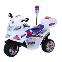 Homcom Moto scooter électrique pour enfants modèle policier fonctions sirène et gyrophare