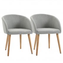 HOMCOM Ensemble de 2 chaises de salle à manger chaise scandinave rembourrage en mousse épais gris   Aosom France
