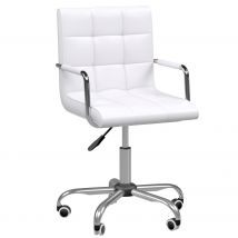 HOMCOM Bürostuhl höhenverstellbar 84-99H cm ergonomischer Drehstuhl Chefsessel für Büro und Homeoffice PU Weiß   Aosom.de