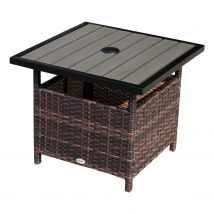 Outsunny Table Basse de Jardin en Résine Tressée