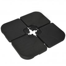 Outsunny Lot de 4 dalles de parasol Poids de lestage carré pour parasols déportés pieds croix dim. chaque dalle Noir   Aosom France