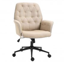 HOMCOM Bürosessel modern mit Wippfunktion höhenverstellbar Polsterstuhl bis 120 kg Beige für komfortables Arbeiten   Aosom.de