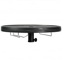 Outsunny Table de parasol plateau à table ronde 60 cm avec trou pour parasol pour plage, terrasse, jardin, piscine noir