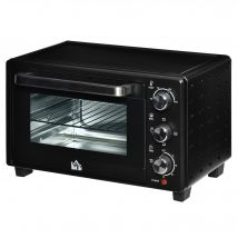 HOMCOM Mini four 1400 W 21 L thermostat 230°C max minuteur 60 min 3 modes de cuisson 4 accessoires inclus noir   Aosom France