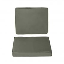 Outsunny Lot de 2 coussins de chaise coussins d'assise déhoussables grand confort coussins matelassé rembourré mousse tissu polyester gris foncé