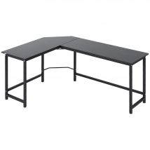 Vinsetto Computertisch Eckschreibtisch höhenverstellbar Metall Schwarz 168 x 120 x 75 cm für Home Office & Arbeitszimmer   Aosom.de
