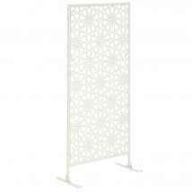 Outsunny Panneau brise vue décoratif extérieur Panneau d'extérieur blanc à motif en métal - 92 x 45 x 198 cm   Aosom France