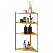 HOMCOM Meuble étagère de rangement 4 niveaux sur pieds en bambou - étagère salle de bain - dim. 37L x 34l x 79,5H cm