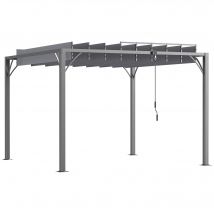 Outsunny Pergola bioclimatique avec lames orientables Pergola aluminium contemporain UV 50+ 2,9 x 2,95 x 2,13 m - gris   Aosom France