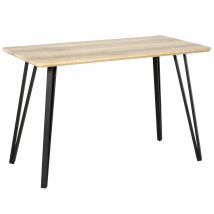 HOMCOM Esstisch mit Haarnadel-Design Küchentisch Esszimmertisch Vintage-Industriestil Stahl MDF Natur 120 x 60 x 75 cm   Aosom