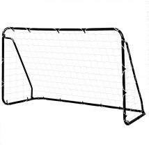 HOMCOM Cage de foot but de football adultes enfants cadre métal assemblage et démontage faciles idéale pour école parc jardin cour blanc et noir