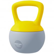 SPORTNOW Kettlebell 10kg haltère avec poignée antidérapante pour fitness musculation cardio, gris et jaune