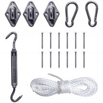 Outsunny Kit de Montage Accessoires de Fixation en Inox pour Voile d'Ombrage  aosom france