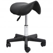 Tabouret de massage tabouret selle ergonomique pivotant 360° hauteur réglable revêtement synthétique noir