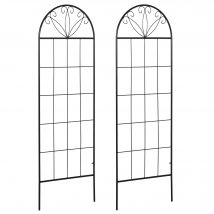 Outsunny Treillis de jardin lot de 2 support pour plantes grimpantes en métal - 51 x 152 cm noir   Aosom France