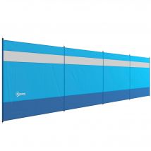 Outsunny Paravent brise-vent de camping portable pliable avec sac de transport et poteaux en acier dim. 725 cm x 140 cm bleu
