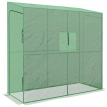 Outsunny Foliengewächshaus 2 Türen winddichtes Tomatenhaus mit Seitenfenster UV-Schutz für Garten PE grün   Aosom.de