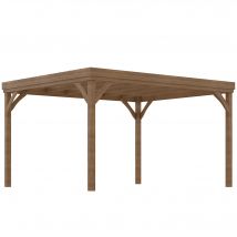 Outsunny Pergola bioclimatique Pergola bois support pour plantes grimpantes rosiers pour patio arrière-cour 365x300x215 cm marron   Aosom France