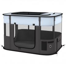 PawHut Parc enclos pliable pour chien chat petits animaux en tissu Oxford avec rangement 94 x 74 x 60 cm gris et noir