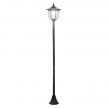 Outsunny Solar Gartenleuchte LED Gartenlaterne 30/60 Lumen, Kunststoff Schwarz, Ø26,5 x H177 cm, ideal für Garten & Terrasse   Aosom.de