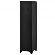 HOMCOM Armoire de Rangement compacte en métal casier style industriel avec 3 étagères, 1 tringle 43L x 50l x 180H cm