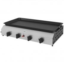 Outsunny Plancha gaz en acier inox émaillé 4 brûleurs 9,6 kW antiadhésive grande surface de cuisson 73L x 34l cm, transportable