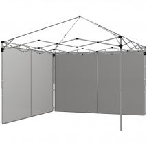 Outsunny Panneaux latéraux pour gazebo, pour 3x3(m) ou 3x6m Pop Up Gazebo, 2 packs de panneaux latéraux de remplacement, gris