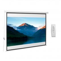 HOMCOM Ecran Projection Motorisé Home-Cinéma 203 x 152cm Blanc
