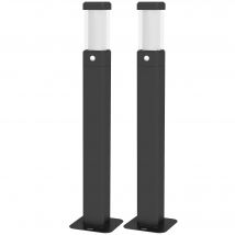 Outsunny Lot 2 Bornes Lumineuses LED Extérieures Étanches IP65 Noir   Aosom France