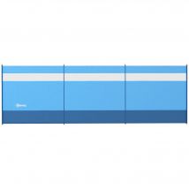 Outsunny Paravent brise-vent de camping portable pliable avec sac de transport et poteaux en acier dim. 440 cm x 140 cm bleu