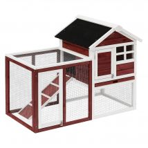 PawHut Clapier cage lapins multi-équipé niche supérieure avec rampe plateau excrément fenêtre enclos extérieur sécurisé 2 portes   Aosom France