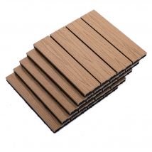 Outsunny Dalles terrasse - caillebotis - Lot de 11 pcs, Surface Max. 1 m² - emboîtables, Installation très Simple, dim. 30 x 30 cm