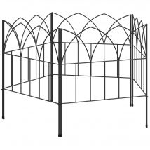 Outsunny Lot de 5 panneaux de clôture de jardin décoratives en métal, bordure de jardin, parterre de fleurs - dim. 205 x 45,5 cm