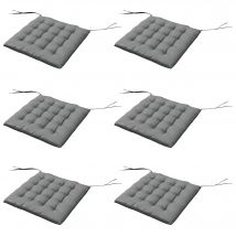 Outsunny Lot de 6 coussins de chaise de jardin, Coussins extérieur capitonné, grand confort cm avec attaches, dim. 40L x 40l cm