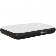 Outsunny Matelas gonflable 2 personnes avec pompe électrique intégrée, appui-tête avec sac de transport, 191 x 137 x 30 cm