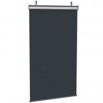Outsunny Store extérieur vertical store manuel rétractable installation sans perçage alu. polyester haute densité gris foncé   Aosom France