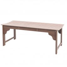 Outsunny Banc de jardin 2 places banc d'extérieur sans dossier assise à lattes cadre en bois pour jardin, terrasse, cour