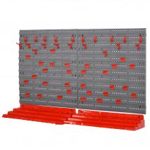Werkzeughalter Grau Rot für Werkstatt 95,5x23x53,5 cm stabiler Aufbewahrungslösung für Ordnung und Übersicht   Aosom.de