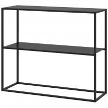HOMCOM Konsolentisch Flurtisch Beistelltisch aus Stahl mit 2 Ebenen und Kippschutz 90x30x75 cm für Eingangsbereich   Aosom.de