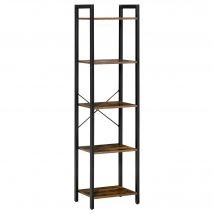 HOMCOM Étagère bibliothèque industriel 5 étagères Dim.40L x 30l x 154H cm