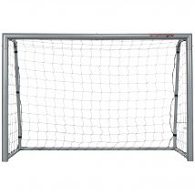 HOMCOM Fußballtor mit PE-Netzgewebe, Fußball-Tor für Kinder und Erwachsene, 240 x 85 x 160 cm, Stahl, PE, für Garten, Fußballtraining, Grau   Aosom