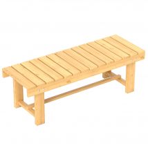 Outsunny Banc de jardin en bois extérieur intérieur banquette 2 places terrasse balcon entrée bois de sapin 110 x 38 x 35 cm bois naturel