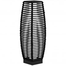Outsunny Lampadaire d'extérieur solaire en résine tressée luminaire LED de jardin en acier marche/arrêt automatique