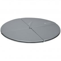 HOMCOM Tapis de pole dance pliable - pole dance mat - tapis de protection Ø 150 cm épaisseur 5 cm - revêtement PVC gris