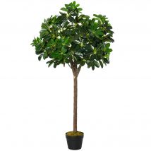 Outsunny Arbre Artificiel Plante Artificiel Alstonia scholaris Hauteur 1,2 m Tronc Branches Lichen 693 Feuilles Grand réalisme Pot Inclus
