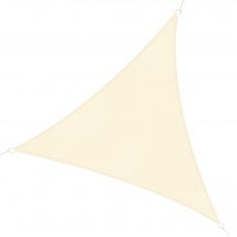 Outsunny Voile d'Ombrage Triangulaire Grande Taille 4 x 4 x 4 m Polyéthylène Haute Densité Résistant aux UV Coloris Crème Aosom France