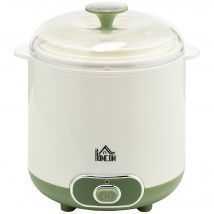 HOMCOM Yaourtière électrique avec 2 récipients de 1,5L filtre pour yaourt grec et 2 couvercles, puissance 20W blanc