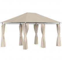 Outsunny Tonnelle de jardin pavillon de jardin toit anti UV acier tissu polyester 4L x 3l x 2,64H m kaki noir