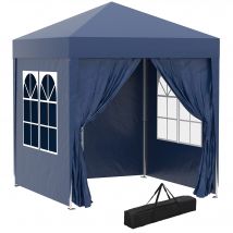 Outsunny Pavillon 2x2m, Faltpavillon 4 Seitenwände mit Fenster, Tür, Reißverschluss, Festzelt, Gartenzelt, Metall, Oxford   Aosom